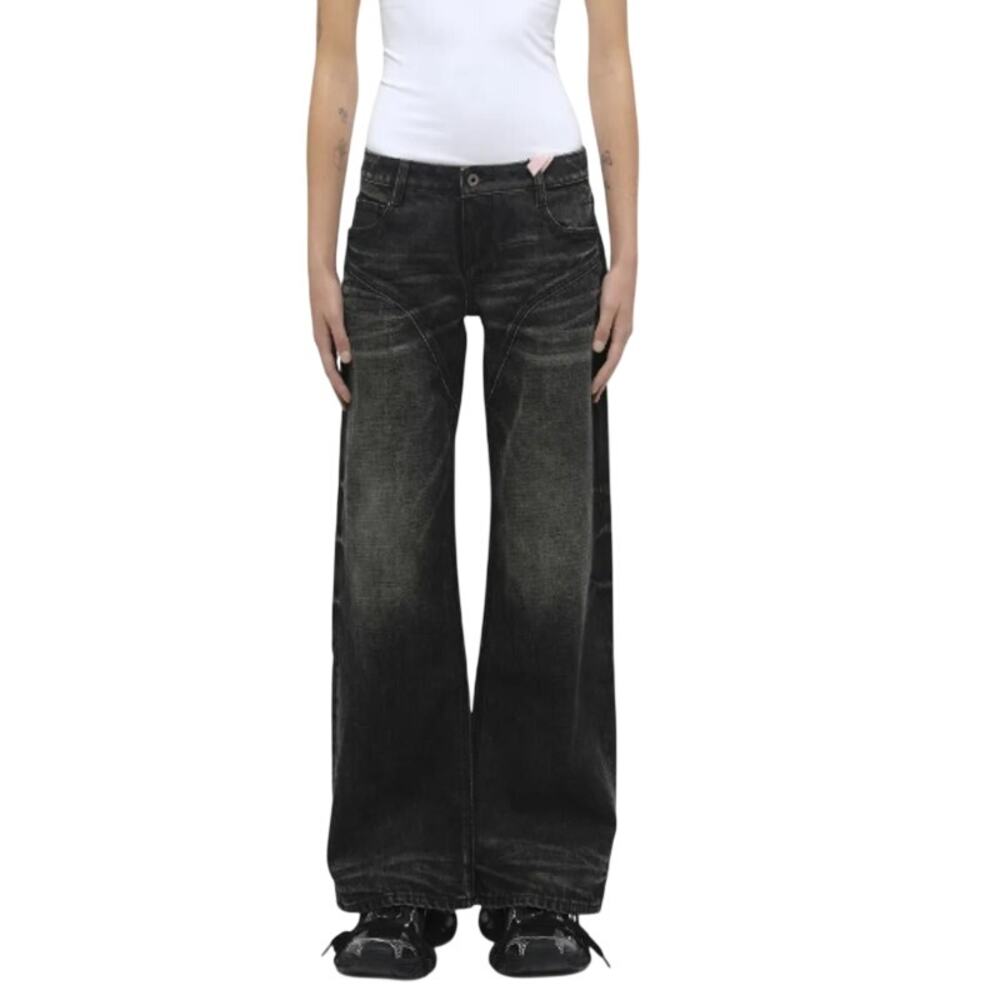 Re Jeans Medium Black Acid Wash Flare Bell Bottom Y2K Grunge Aesthetic Punk Goth